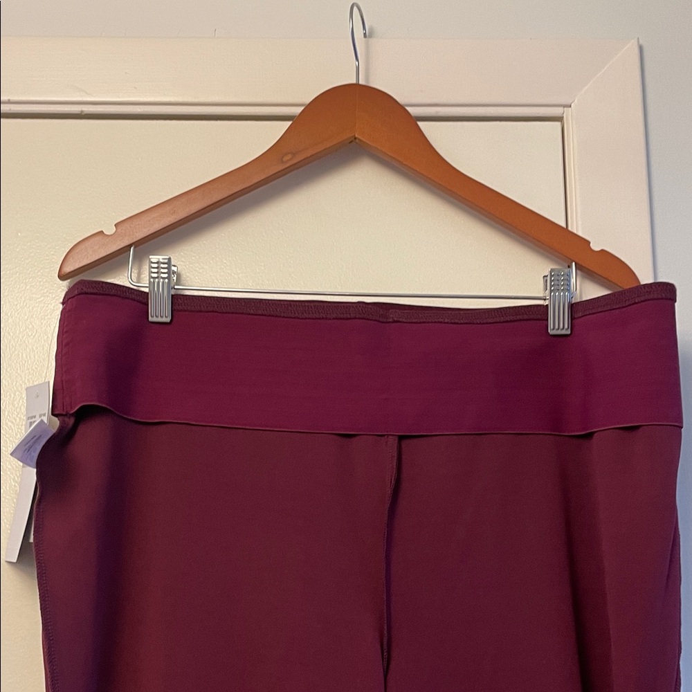 HOLIDAY PARTY MAROON ANKLE PANTS Nina Leonard COMFORT WAIST